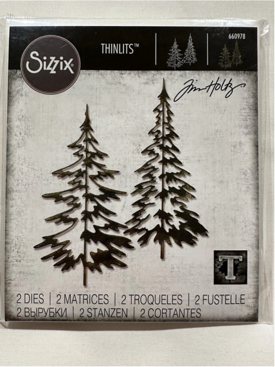 Sizzix Other - Rare Tim Holtz Sizzix Thinlits Woodlands #660978 Winter Trees Christmas Dies